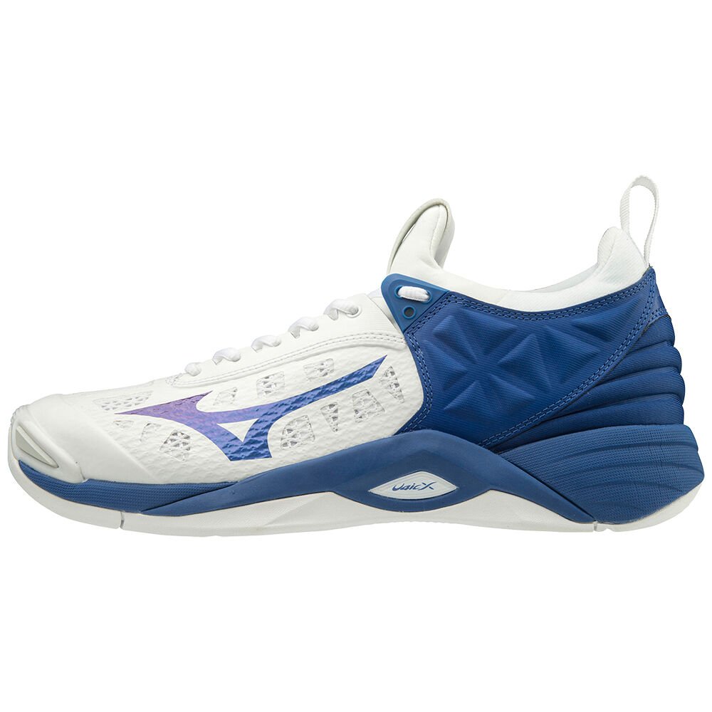 Mizuno Women's WAVE MOMENTUM Volleyball Shoes White/ Blue (V1GA191221-VID)